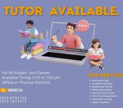 Home Tutor Available for class 1-10 all courses